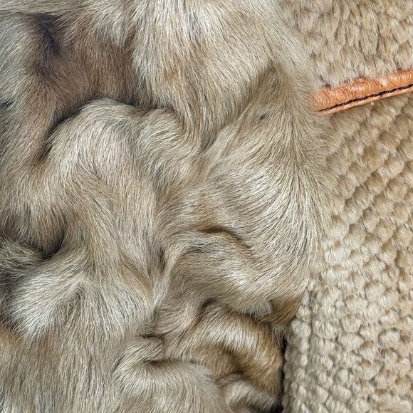 Just Cavalli Leather and Rabbit Fur Tan Jacket - Size 44 IT - Picture 8 of 12